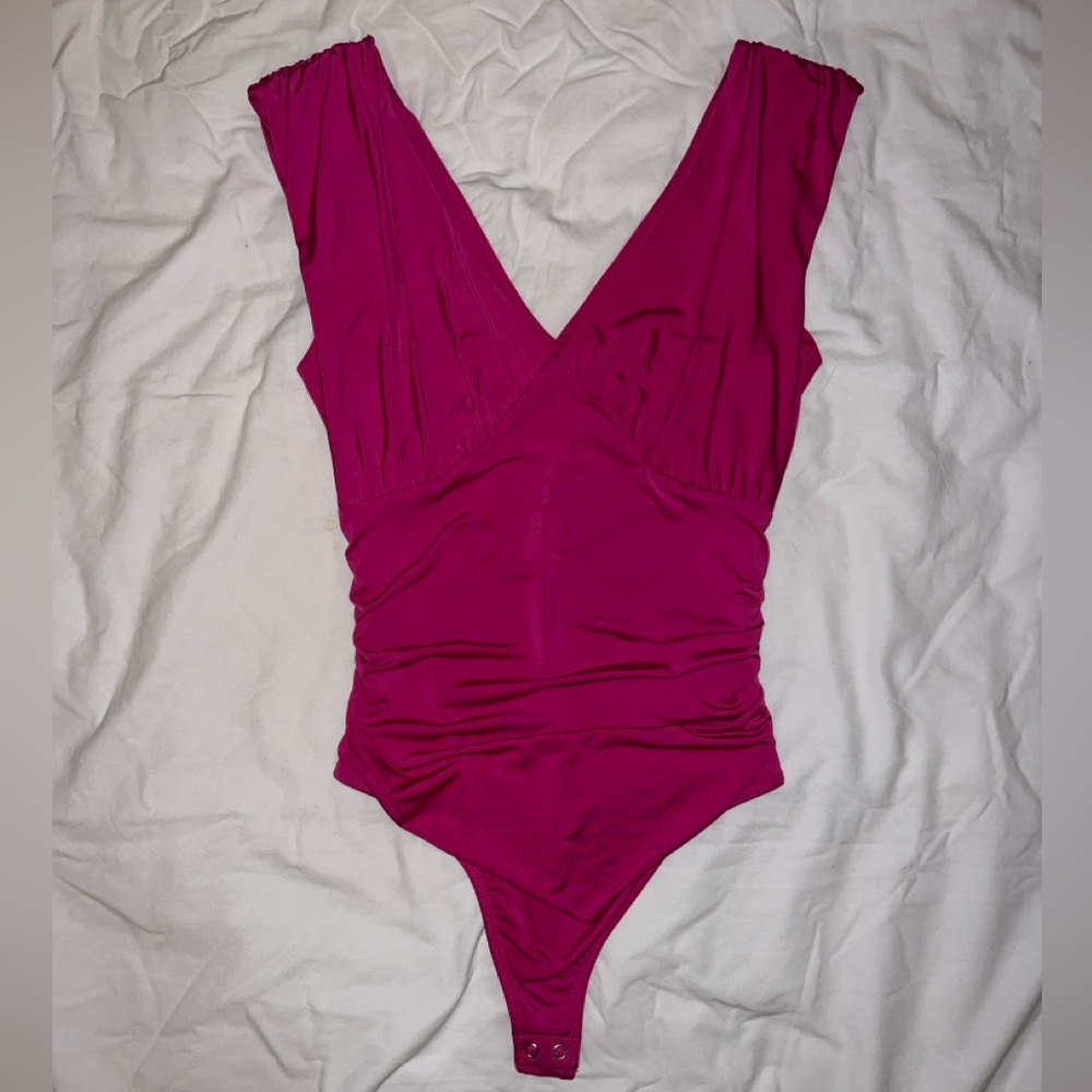 Express Hot Pink Plunging Bodysuit